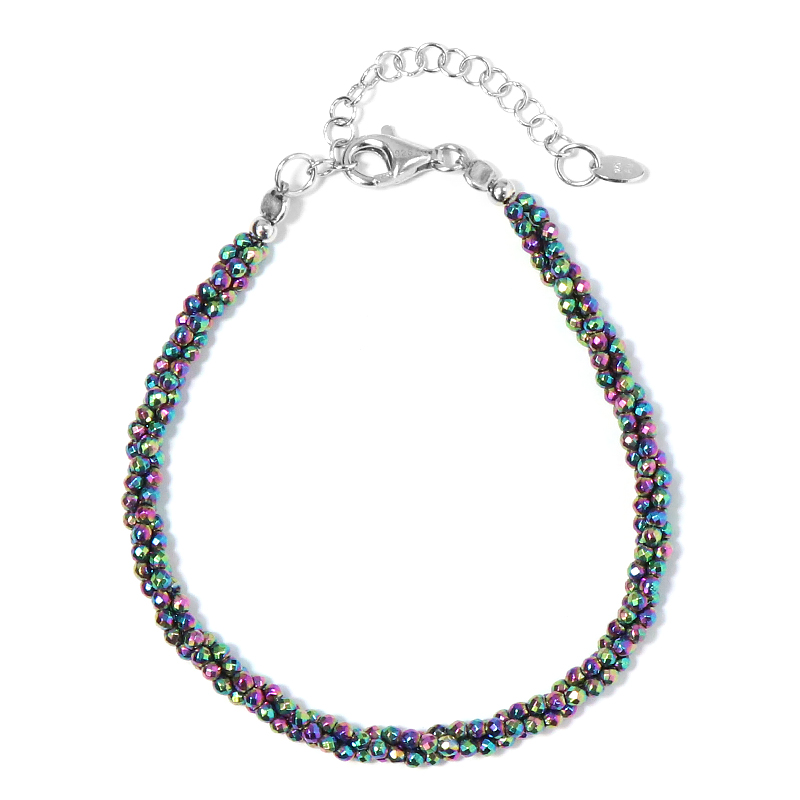 Mystik-Hämatit-Silberarmband