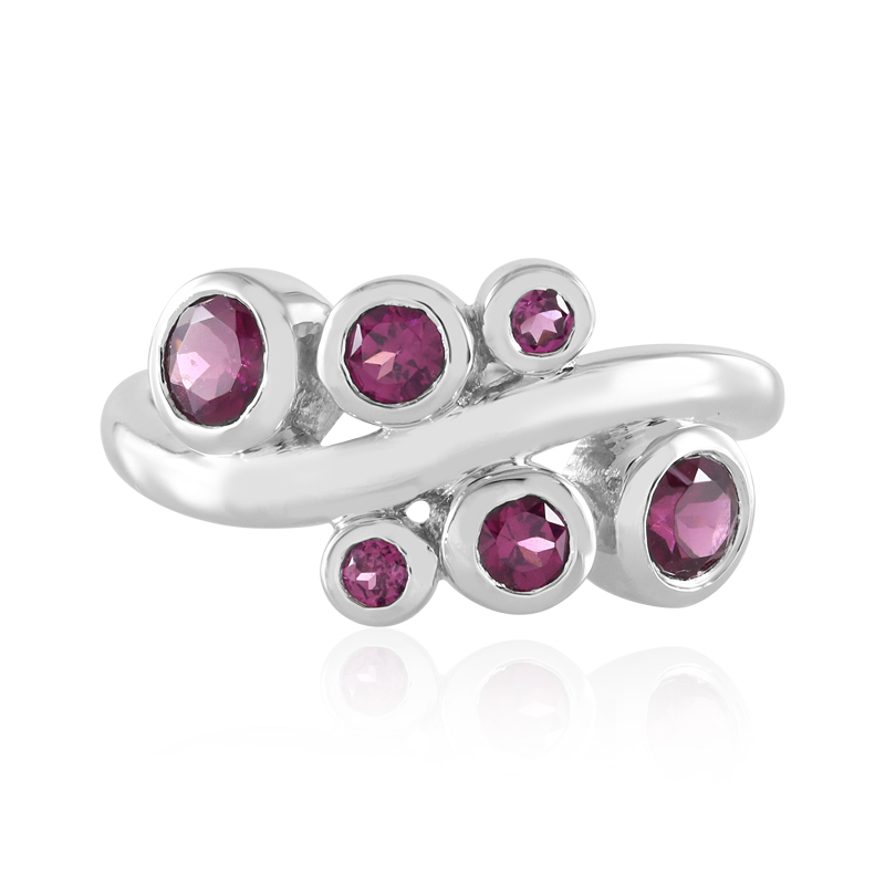 Rhodolith-Silberring (de Melo)