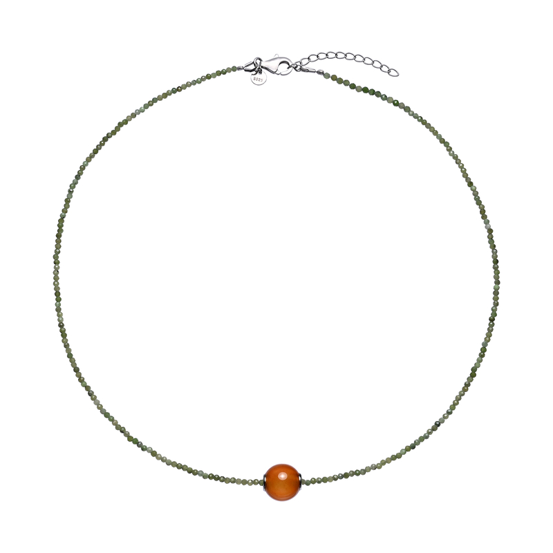 Edelstein-Silberhalskette (MONOSONO COLLECTION)