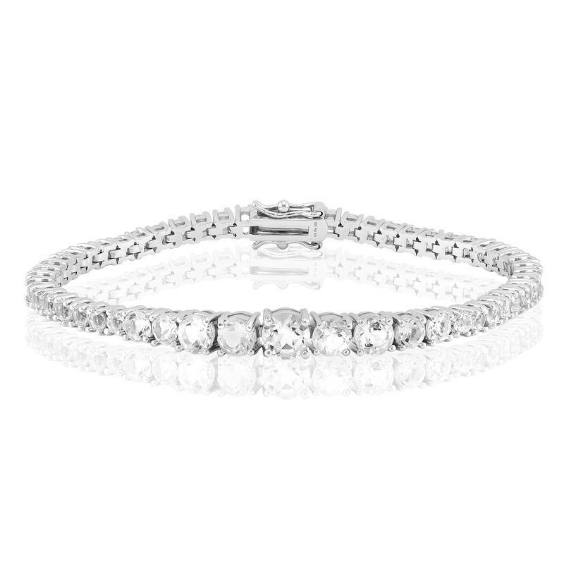 Weißer Topas-Silberarmband Weißer Topas-Silberarmband
