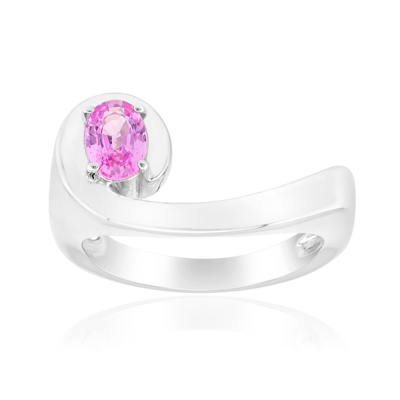 Rosa Tuléar-safir-silverring (Pallanova) från Juwelo
