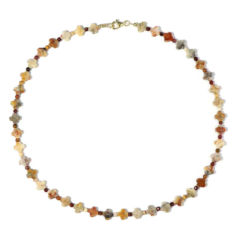 Mexikanischer Achat-Silberhalskette