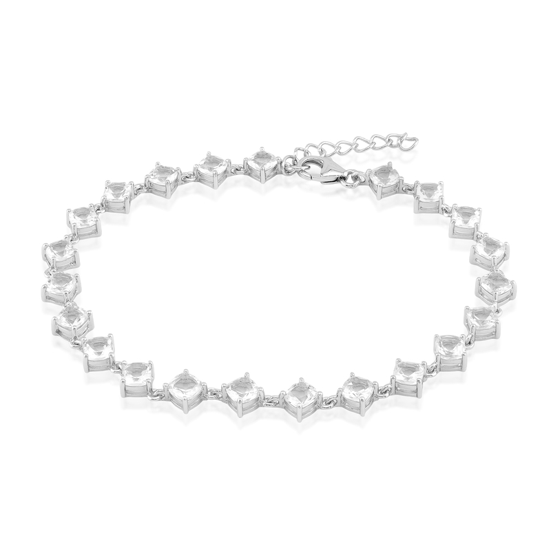 Weißer Topas-Silberarmband
