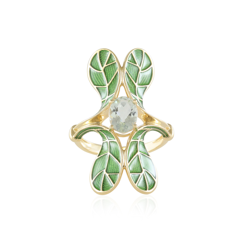 Grüner Amethyst-Silberring (Adela Silber) Grüner Amethyst-Silberring (Adela Silber)