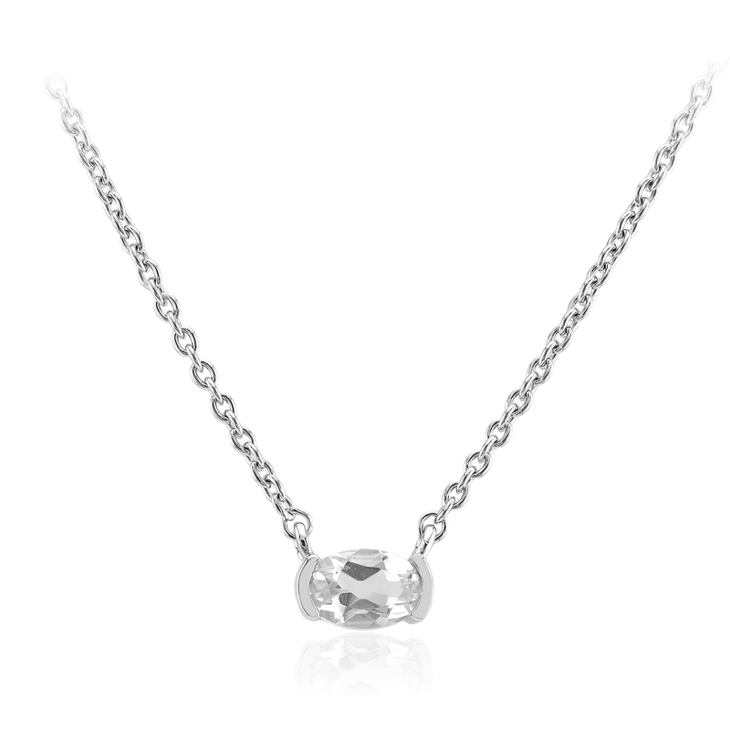 Weißer Topas-Silbercollier