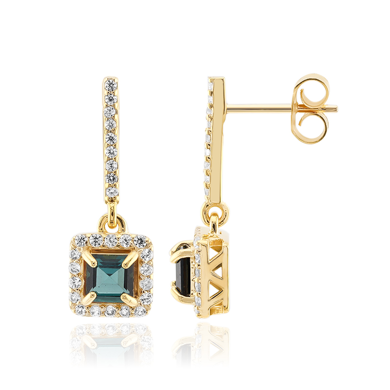 Indigolith-Silberohrringe (Adela Silber)