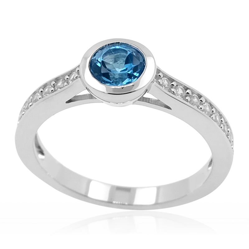Marambaia-Topas-Silberring - Farbe: Blau