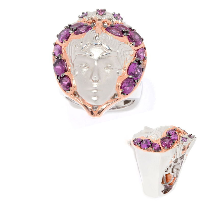 Purpurfarbener Farbwechsel-Granat-Silberring (Gems en Vogue) Purpurfarbener Farbwechsel-Granat-Silberring (Gems en Vogue)