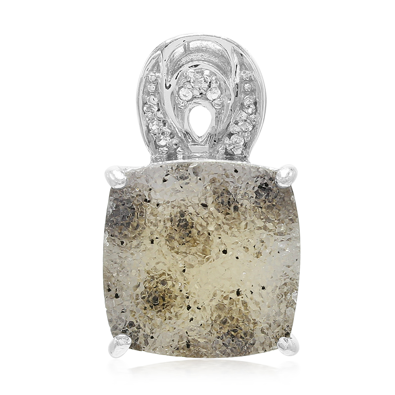 Glitzer-Achat-Silberanhänger