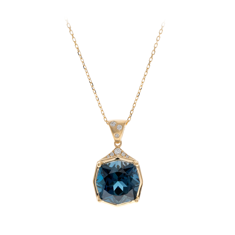 Londonblauer Topas-Goldhalskette (CIRARI)