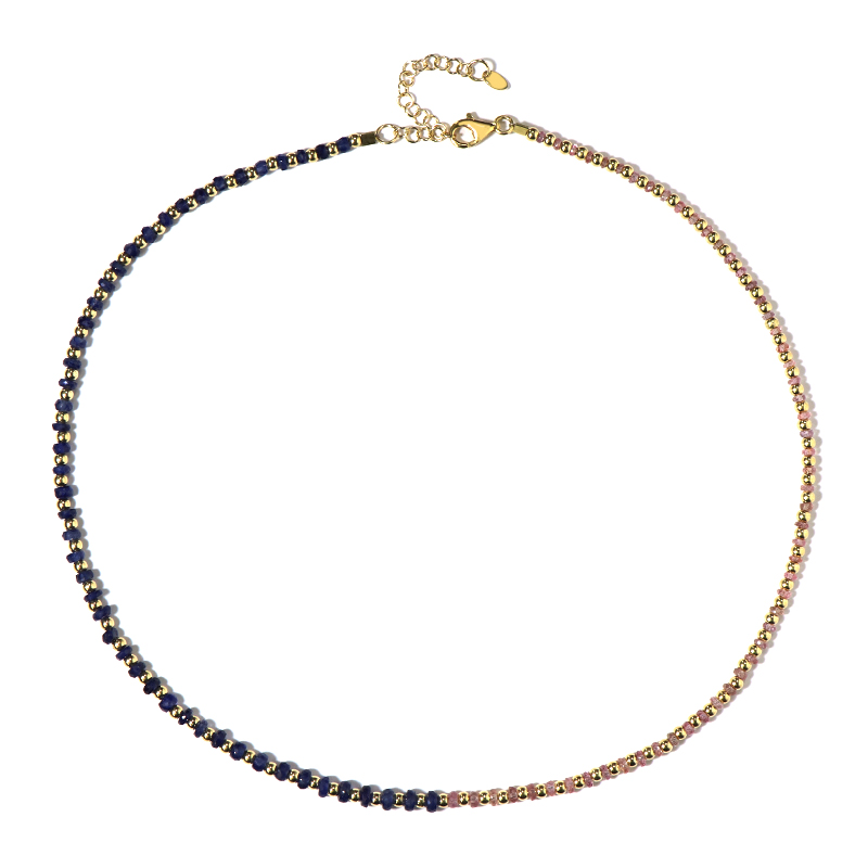 Saphir-Silberhalskette