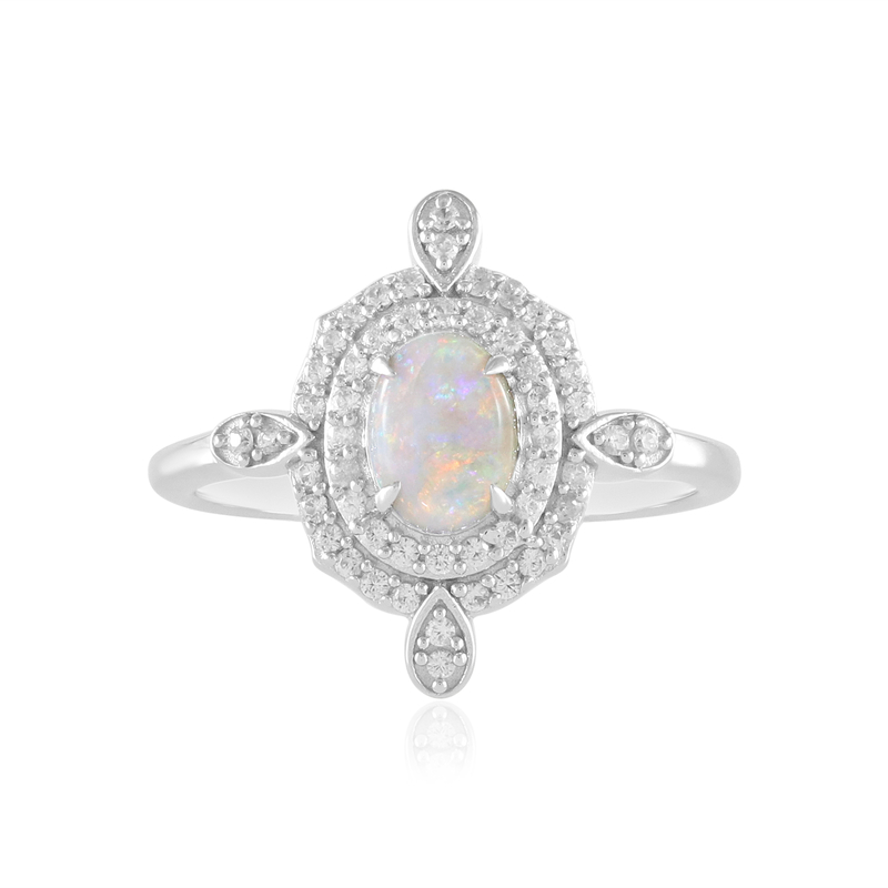 Australischer Opal-Silberring