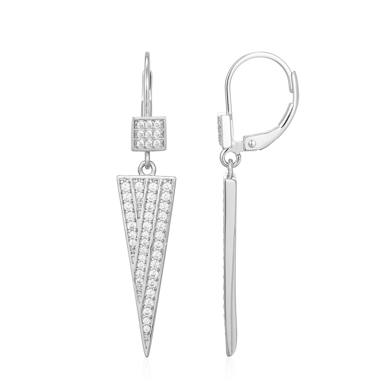 Zirkon-Silberohrringe Zirkon-Silberohrringe
