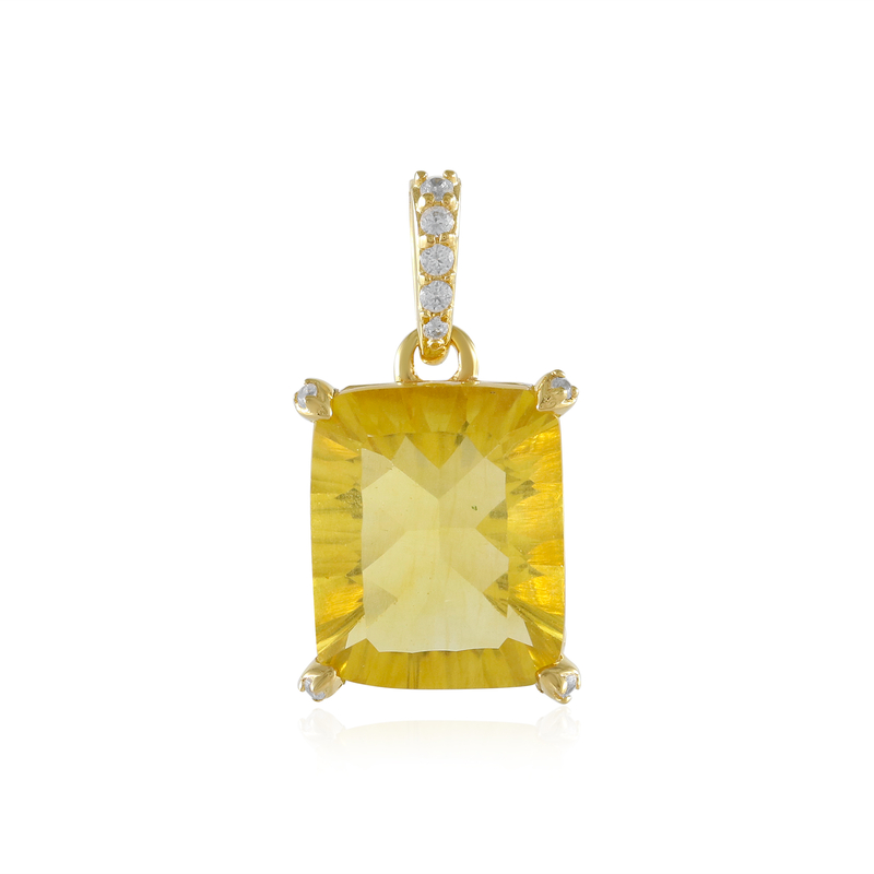 Gelber Fluorit-Silberanhänger