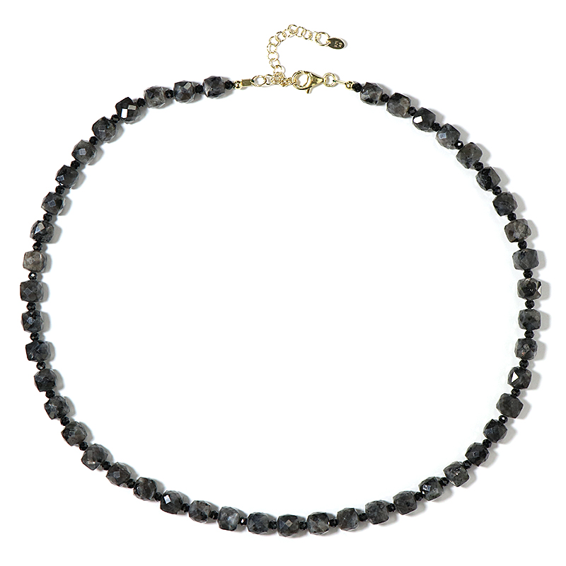 Larvikit-Silberhalskette