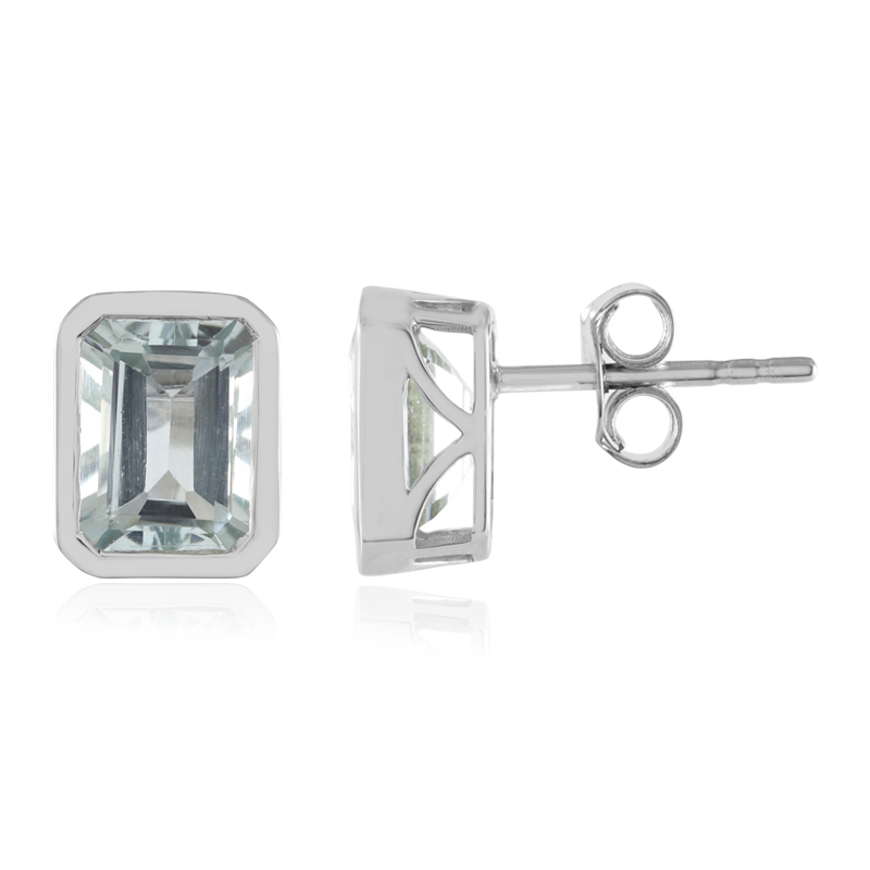 Brasilianischer Aquamarin-Goldohrringe