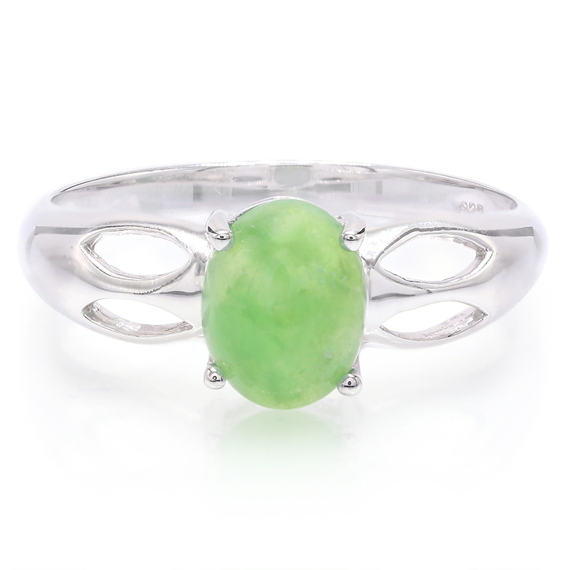 Kaiserlicher Chrysopras-Herren-Silberring