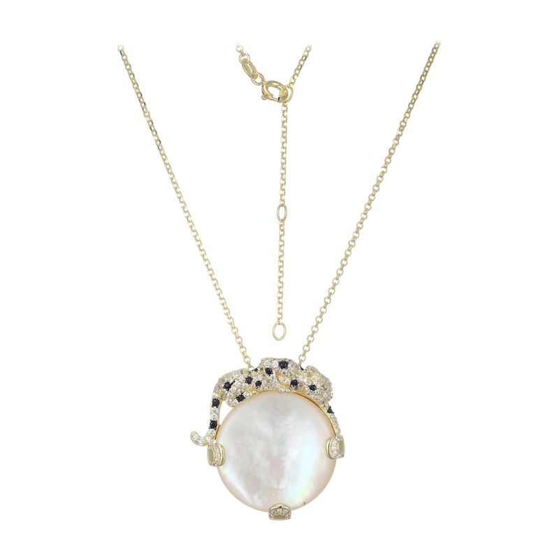 Perlmutt-Silberhalskette (Adela Silber)