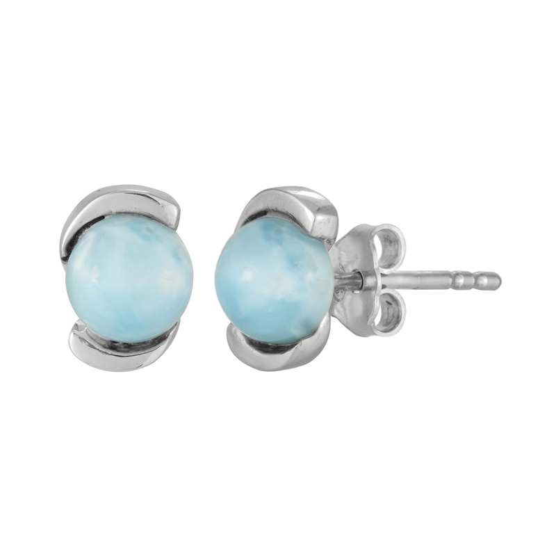 Larimar-Silberohrringe