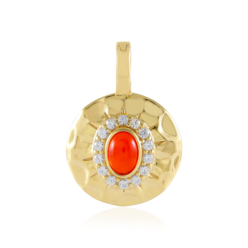 Äthiopischer Roter Opal-Silberanhänger