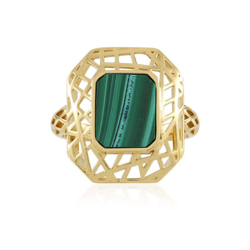 Malachit-Silberring (Ornaments by de Melo)