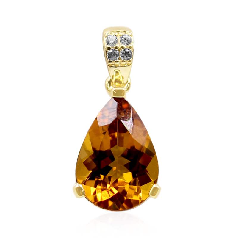 Cognac-Skapolith-Silberanhänger - Farbe: Silber