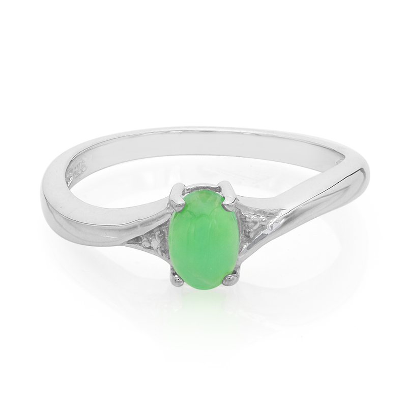 Kaiserlicher Chrysopras-Silberring