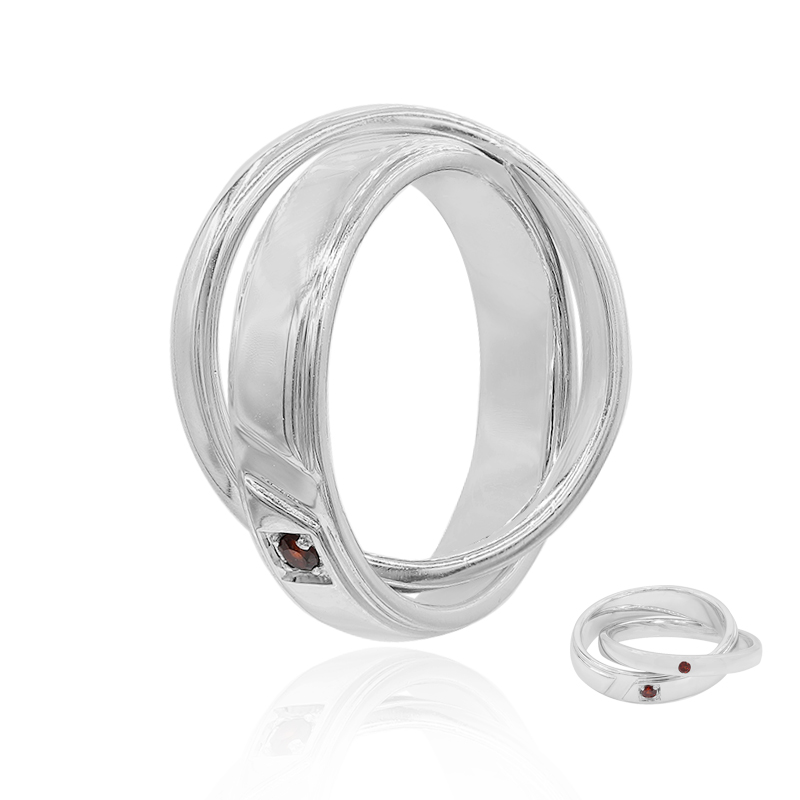 Mosambik-Granat-Silberanhänger