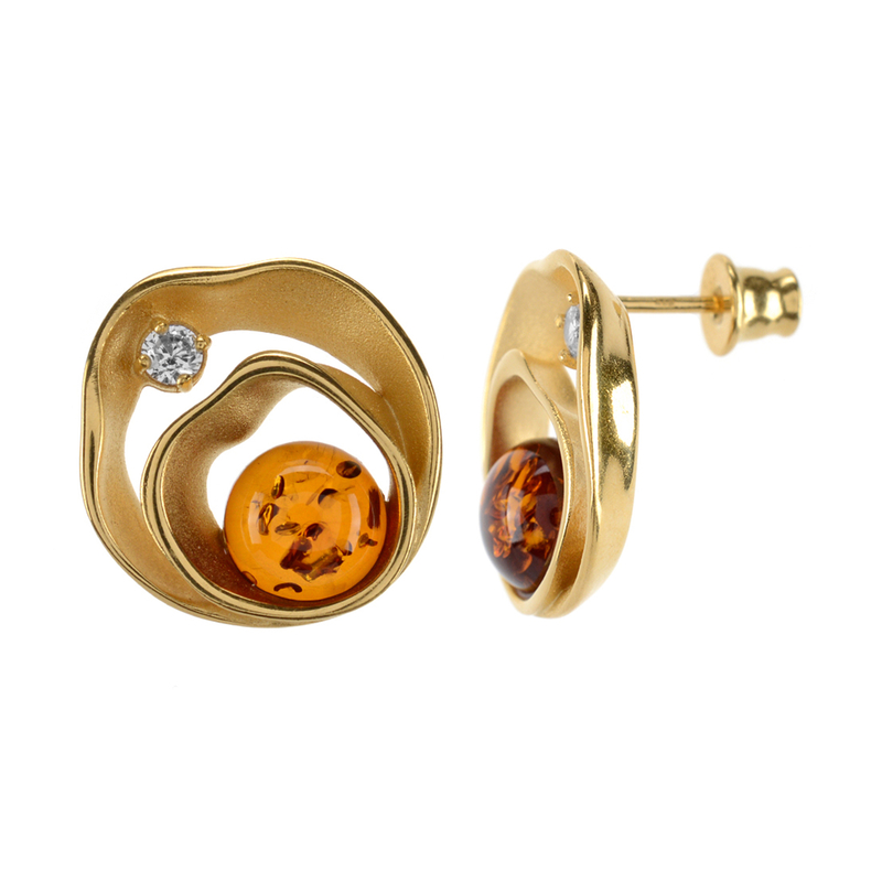 Baltischer Cognac-Bernstein-Silberohrringe (dagen) Baltischer Cognac-Bernstein-Silberohrringe (dagen)