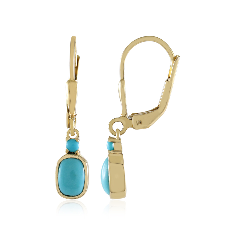 Sleeping Beauty-Türkis-Silberohrringe