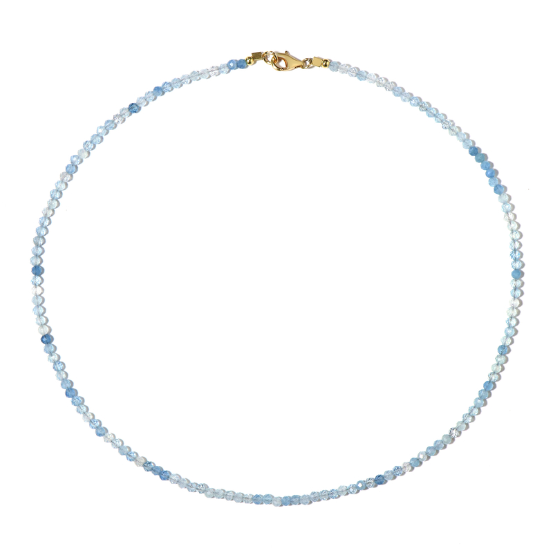 Brasilianischer Aquamarin-Silberhalskette