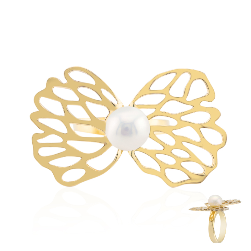 Weiße Süßwasserzuchtperlen-Silberring (TPC)