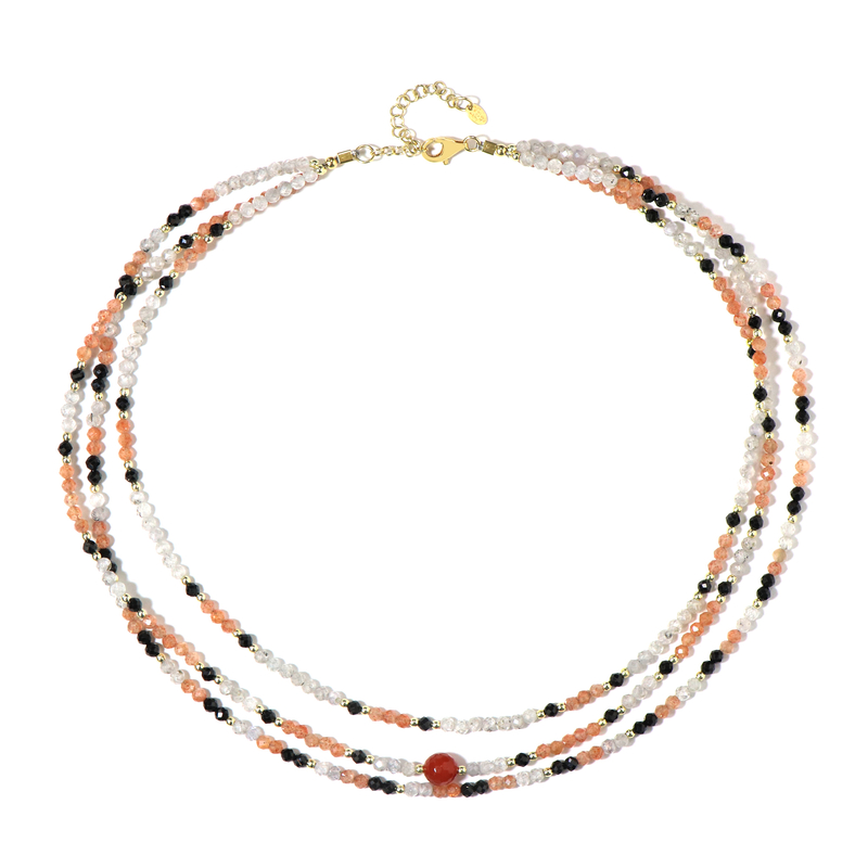 Edelstein-Silberhalskette (Riya)