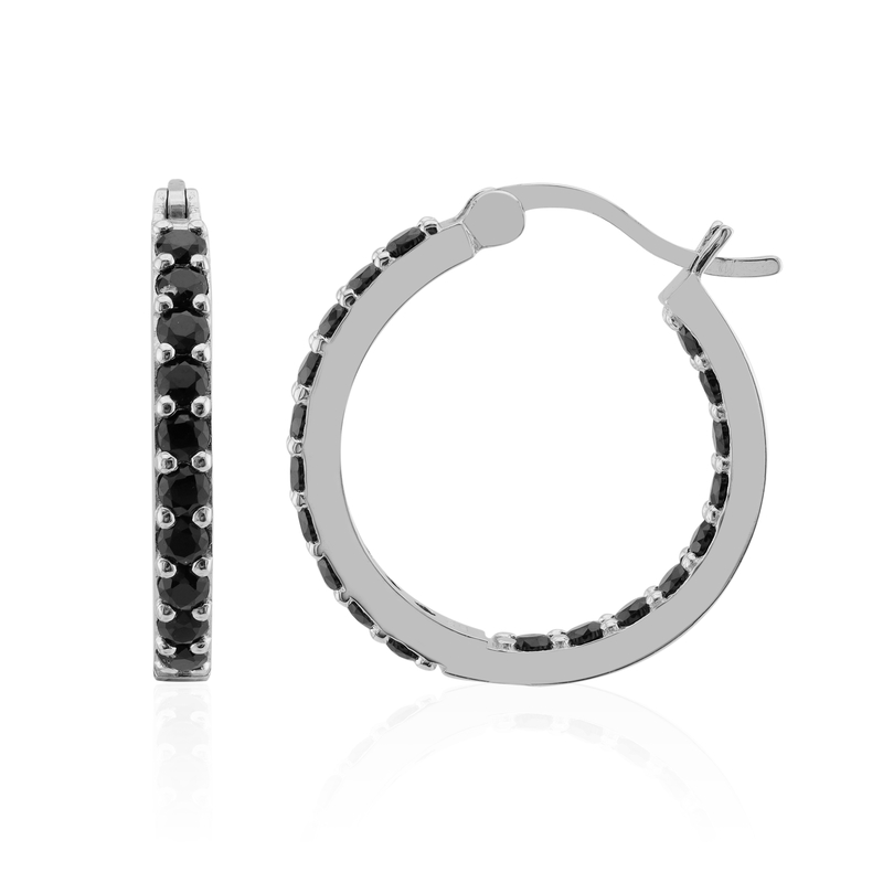 Schwarzer Spinell-Silberohrringe Schwarzer Spinell-Silberohrringe