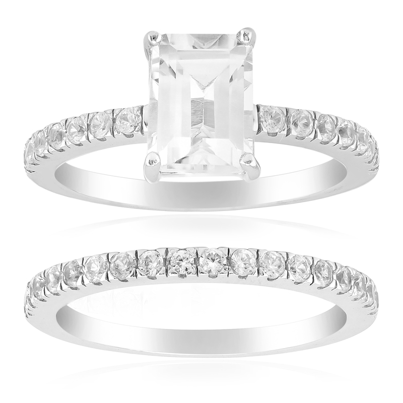 Weißer Topas-Silberringe