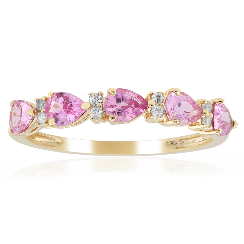Pinkfarbener Ceylon-Saphir-Goldring