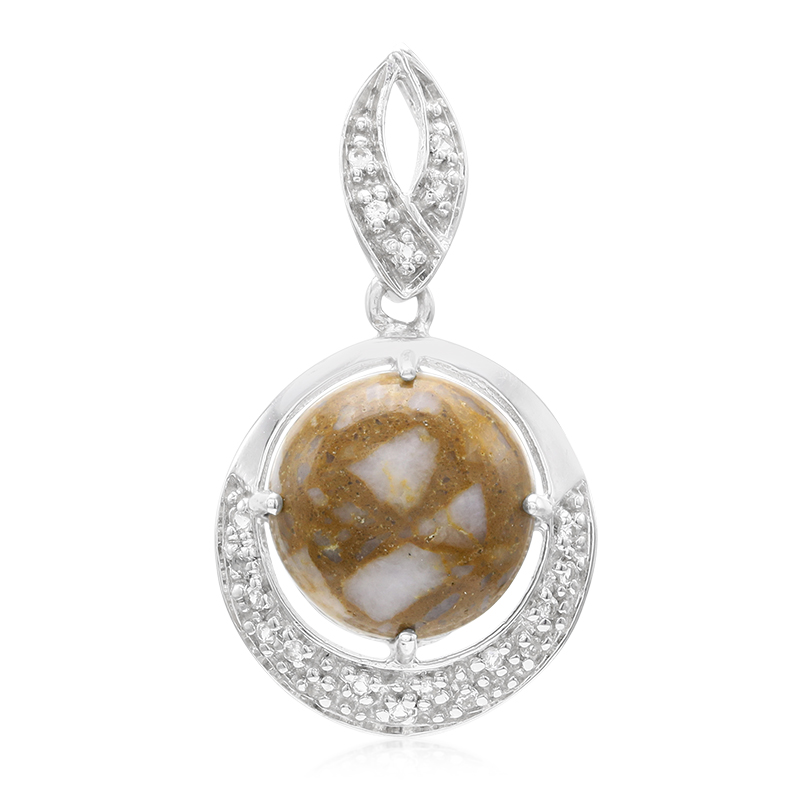 Dinosaurier-Quarz-Silberanhänger