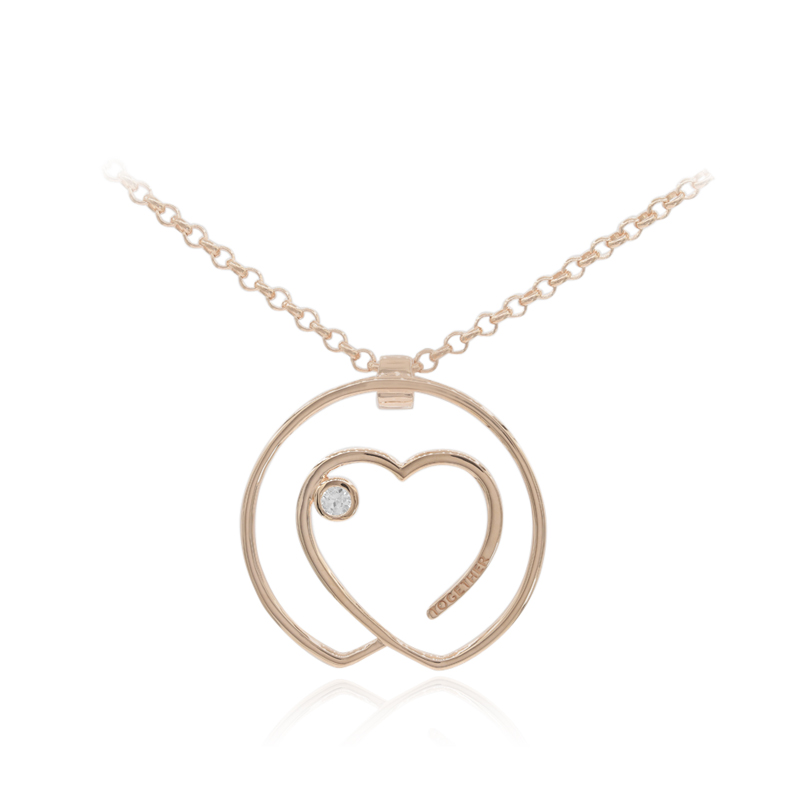 Weißer Saphir-Silberhalskette (Together)