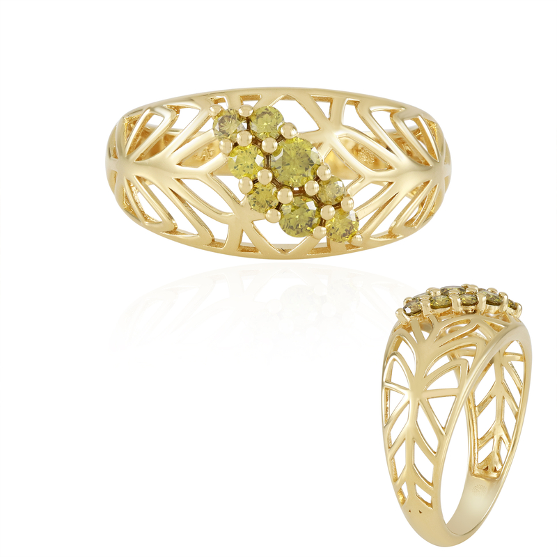 Gelber I2 Brillant-Silberring (Ornaments by de Melo)