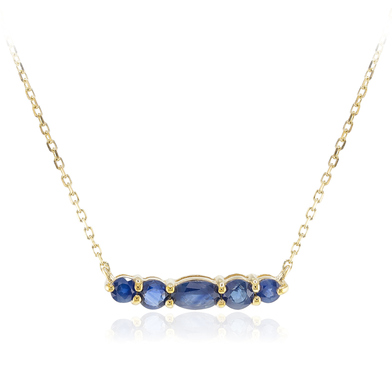 Blauer Saphir-Goldcollier