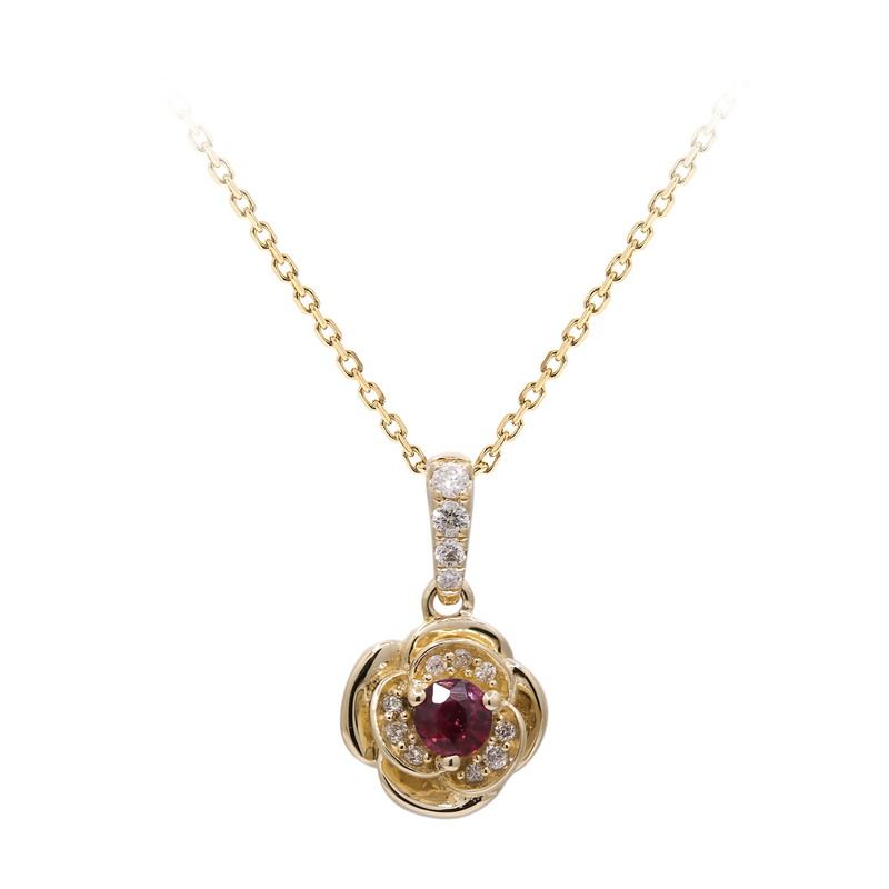 AAA-Mosambik-Rubin-Goldhalskette (CIRARI) AAA-Mosambik-Rubin-Goldhalskette (CIRARI)