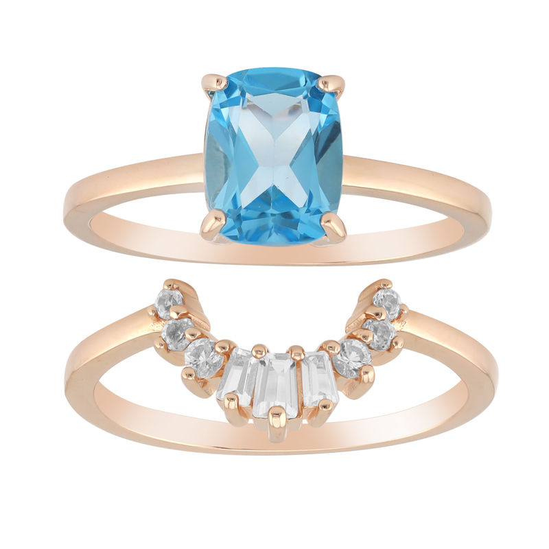 Schweizblauer Topas-Silberringe