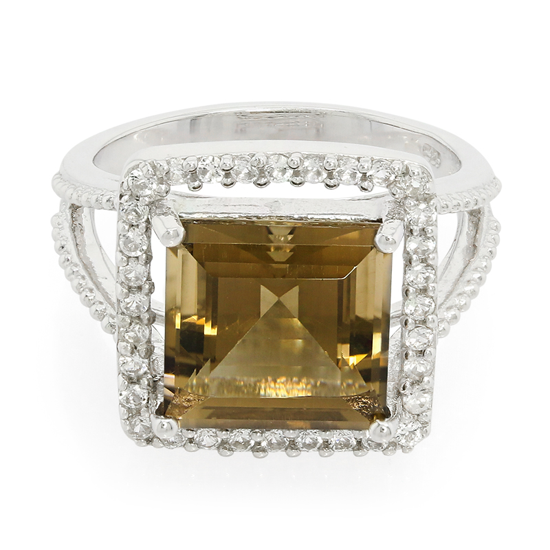 Rauchquarz-Silberring