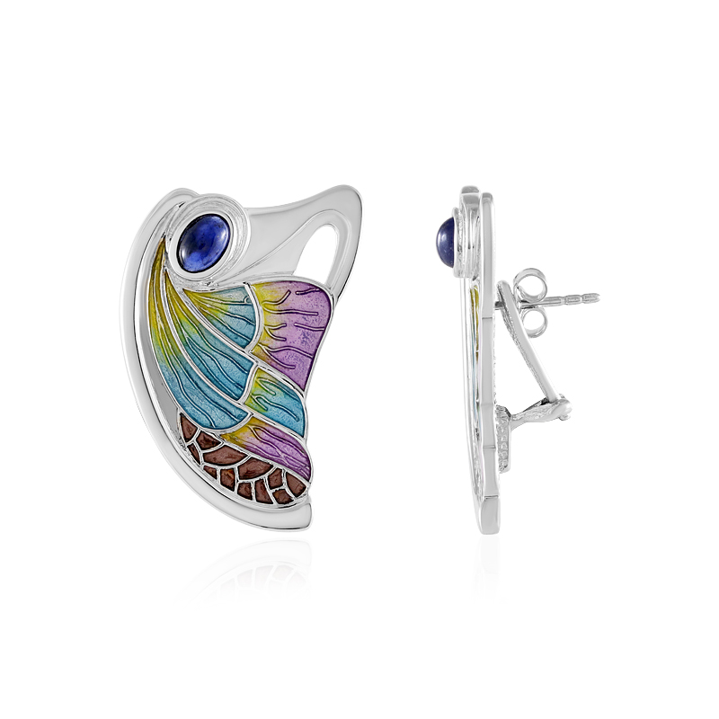 Blauer Maniry-Labradorit-Silberohrringe (Adela Silber) Blauer Maniry-Labradorit-Silberohrringe (Adela Silber)