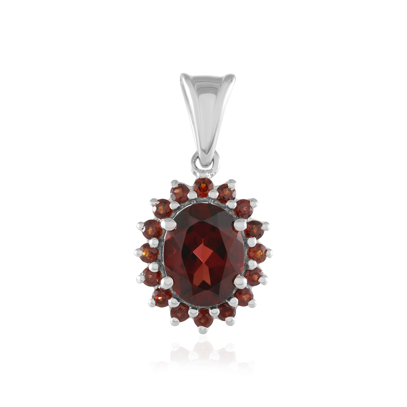 Mosambik-Granat-Silberanhänger