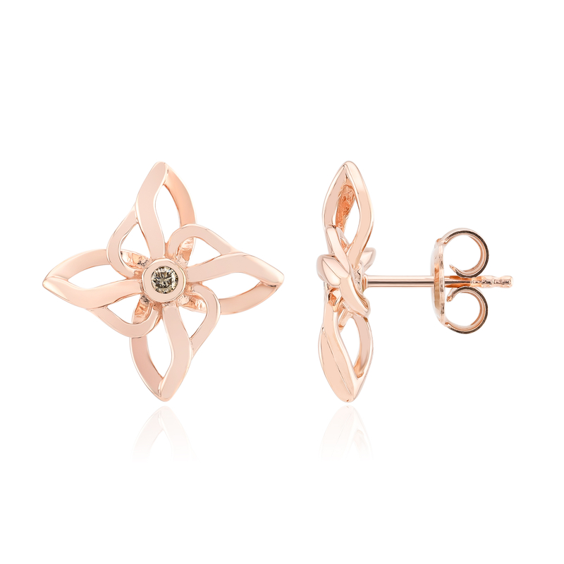 I1 Argyle-Rose de France-Brillant-Silberohrringe (Annette)