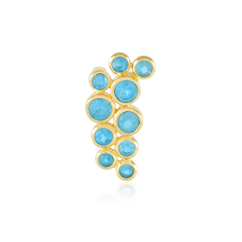 Neonblauer Apatit-Silberanhänger - Farbe: Blau
