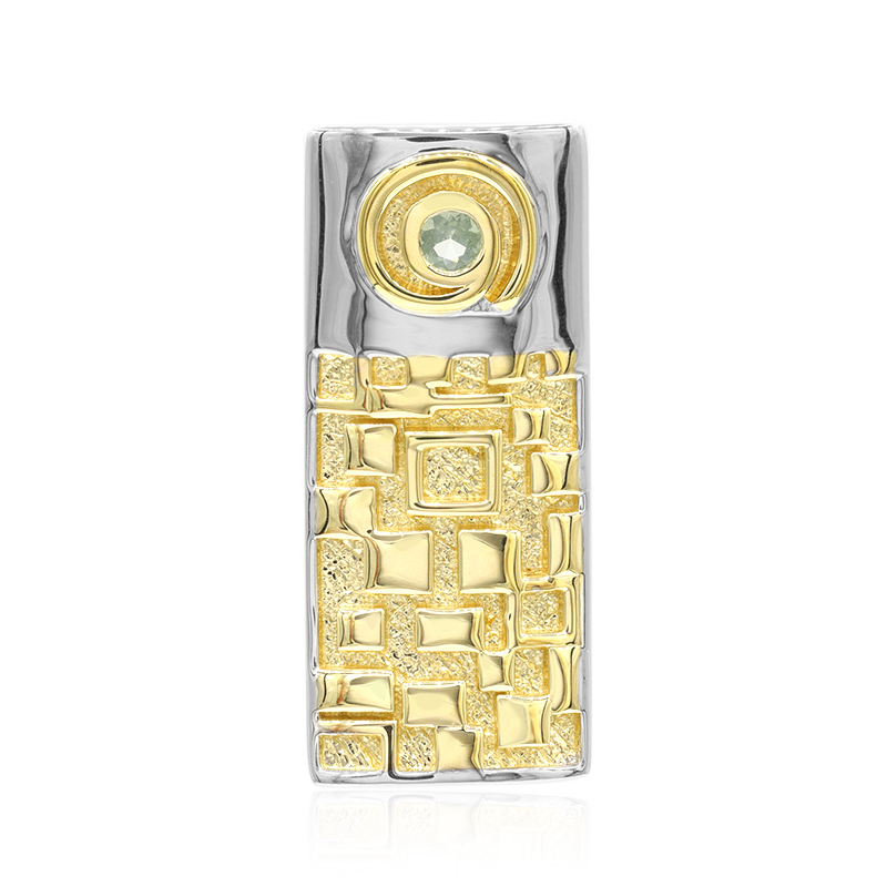 Grüner Saphir-Silberanhänger (MONOSONO COLLECTION)