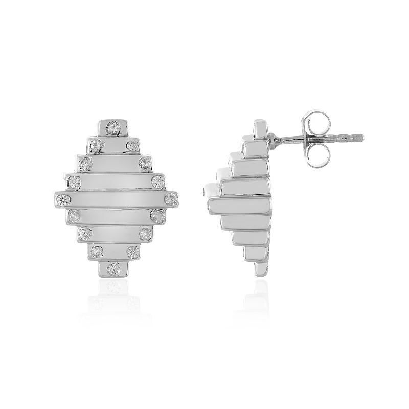 Zirkon-Silberohrringe (MONOSONO COLLECTION) Zirkon-Silberohrringe (MONOSONO COLLECTION)