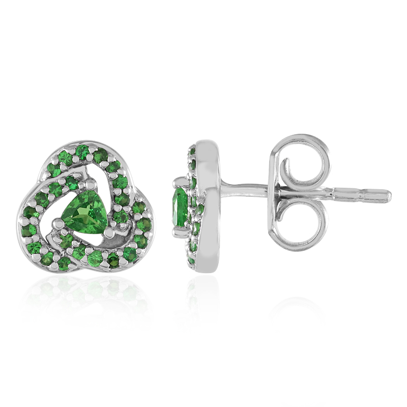 Tansania-Tsavorit-Silberohrringe Tansania-Tsavorit-Silberohrringe